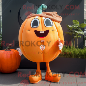 Maskotkarakter af et orange...