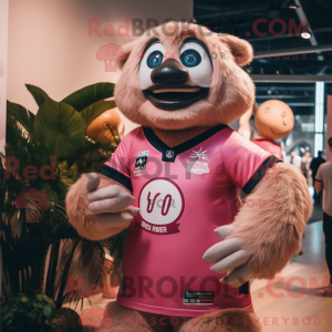 Maskottchen eines rosa...