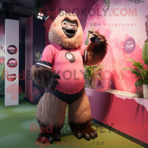 Maskottchen eines rosa...