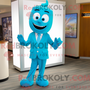 Mascot character of a Cyan...