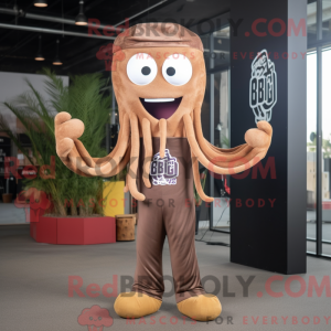 Mascot character of a Brown...