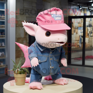 Rosa Axolotl Maskottchen...