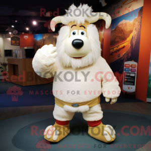 Maskottchen eines Cream Yak...