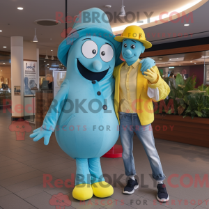 Mascot character of a Cyan...