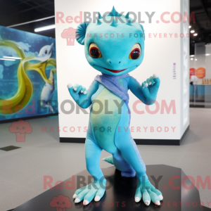 Maskottchen eines Cyan...