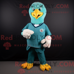 Mascot character of a Teal...