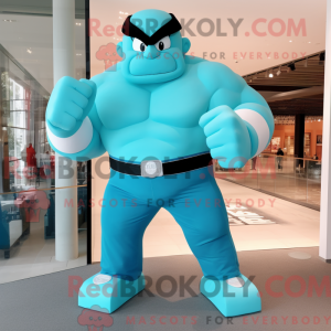 Postava maskota tyrkysového...