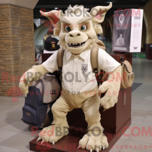 Mascot character of a Beige...