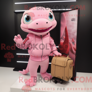 Mascot character of a Pink...