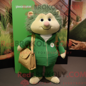 Maskot-karakter av en grønn...