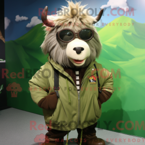 Maskottchen eines Olive Yak...
