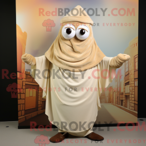 Mascot character of a Beige...