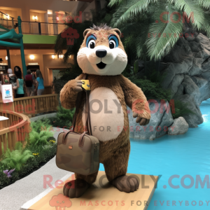 Mascot character of a Brown...