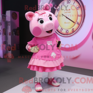 Mascot character of a Pink...