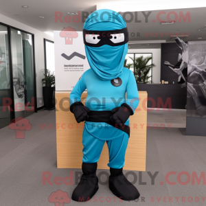 Mascot character of a Cyan...
