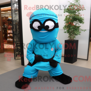 Mascot character of a Cyan...