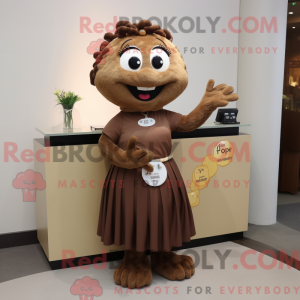 Mascot character of a Brown...