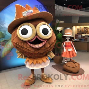 Maskot karakter af en brun...