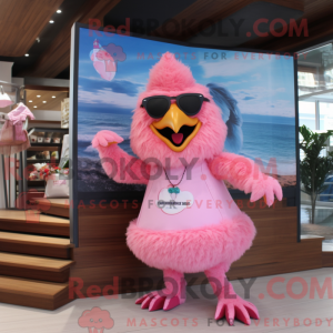 Maskottchenfigur eines Pink...