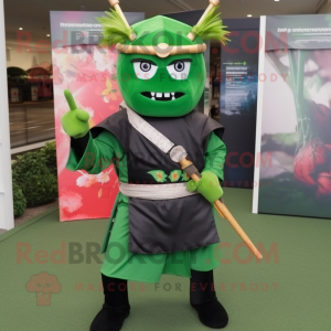Skoggrønn Samurai maskot...