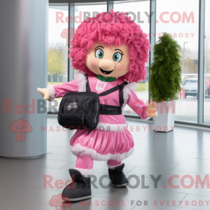 Mascot character of a Pink...