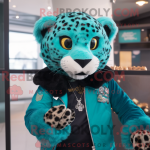 Mascot character of a Teal...