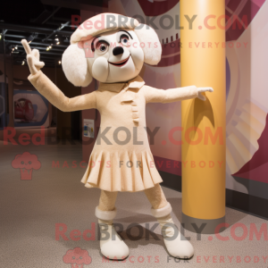 Mascot character of a Beige...