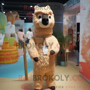 Mascot character of a Tan...