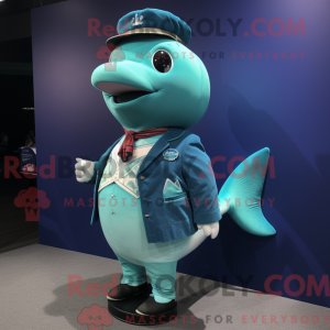 Mascot character of a Cyan...