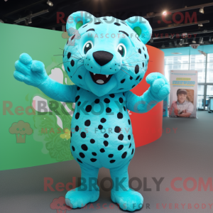 Máscara de leopardo ciano...