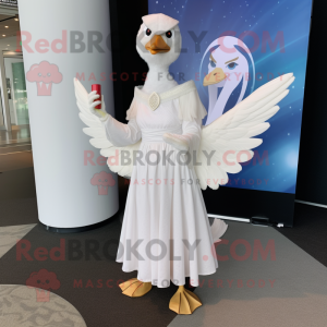 Postava maskota bílé labutě...