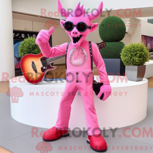 Maskotfigur af en Pink...