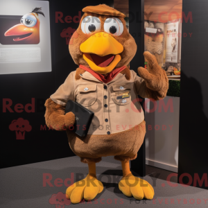 Mascot character of a Brown...
