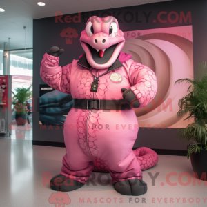 Mascot character of a Pink...