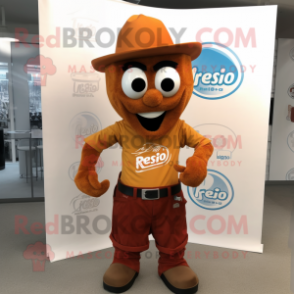 Rust Gyro mascot costume character dressed with a Henley Tee and Pocket squares