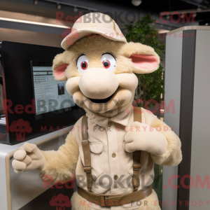 Mascot character of a Beige...