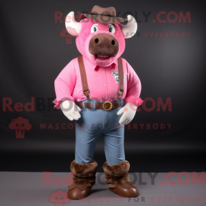 Mascot character of a Pink...
