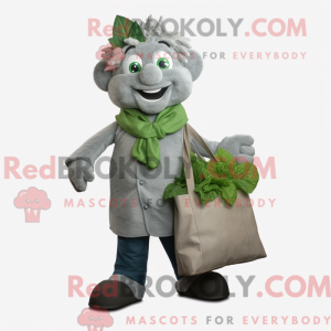 Maskot karakter af en grå...