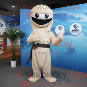 Mascot character of a Beige...
