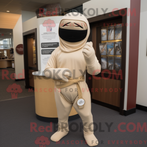 Mascot character of a Beige...