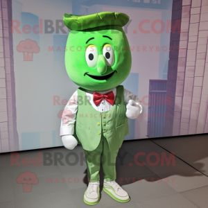 nan Cucumber mascot costume character dressed with a Oxford Shirt and Bow ties