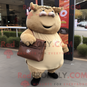Mascot character of a Tan...