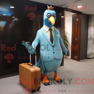 Maskot karakter af en cyan...