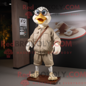 Mascot character of a Beige...