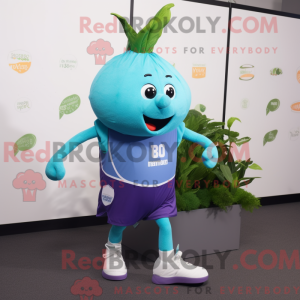 Mascot character of a Cyan...