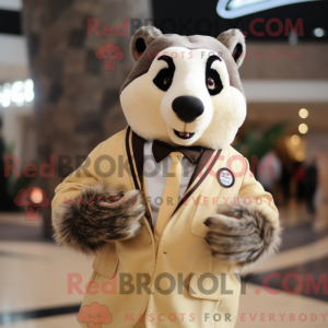 Mascot character of a Beige...