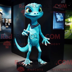 Mascot character of a Cyan...