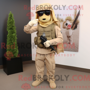 Mascot character of a Beige...