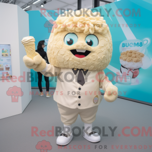 Mascot character of a Beige...
