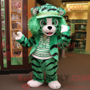 Máscara de tigre verde com...